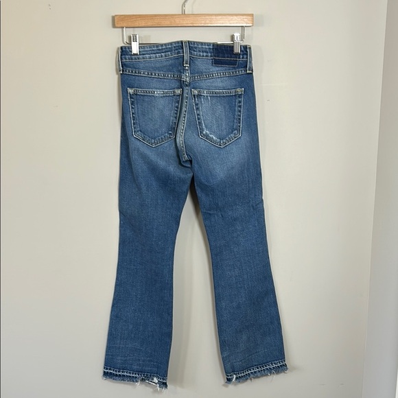 AMO Bex Jean Dreamer Destroy Distressed Boot Cut Revolve Raw Hem Sz 25 NEW - Picture 5 of 15